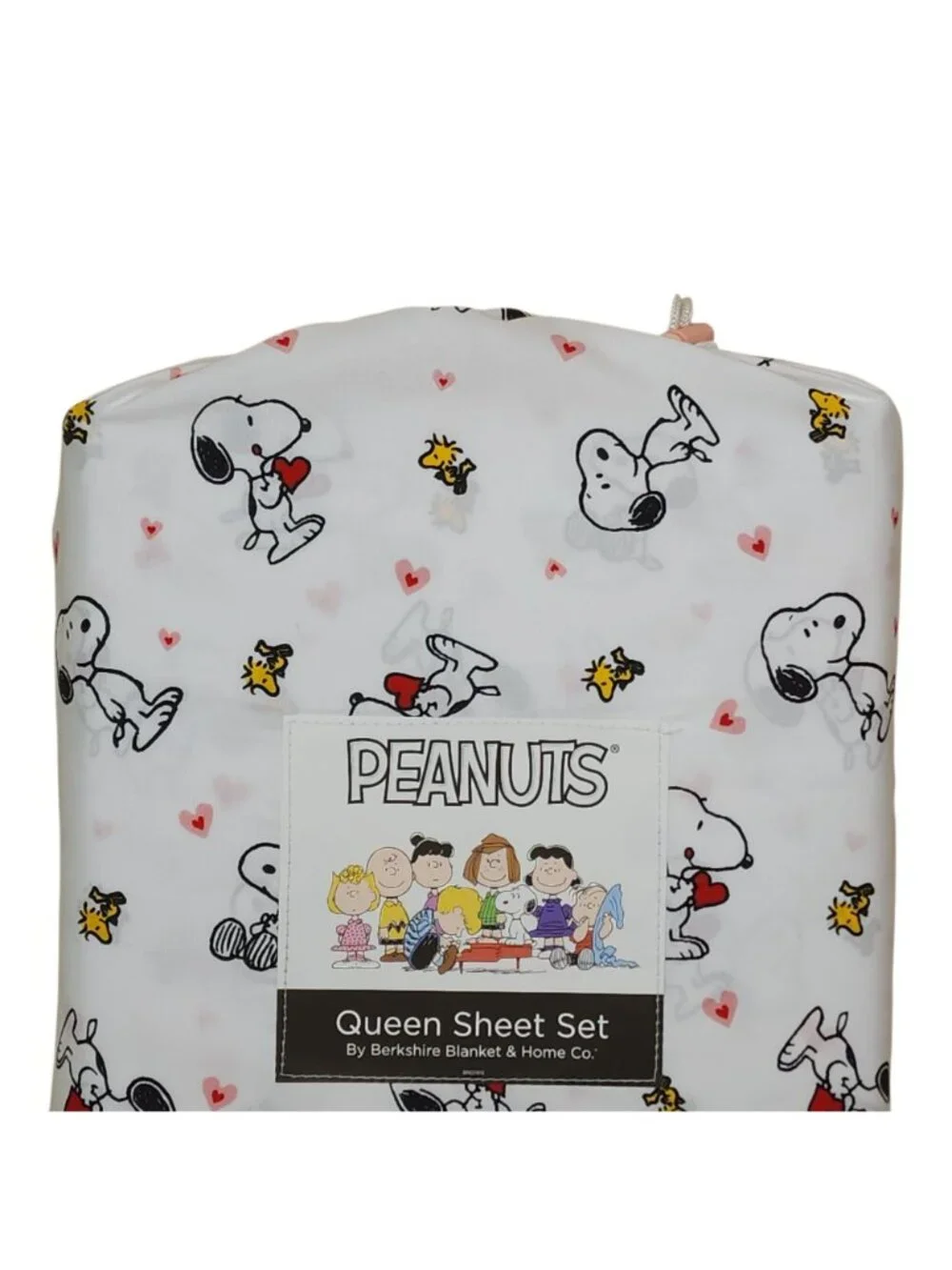 Peanuts Snoopy Woodstock Queen Sheet Set Berkshire Hearts Valentines Anniversary